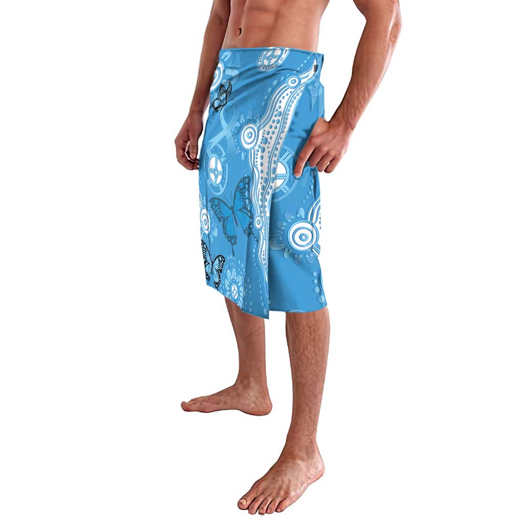 World Diabetes Day Australia Lavalava Blue Ribbon Butterfly Aboriginal Art - Aussie Hoodie