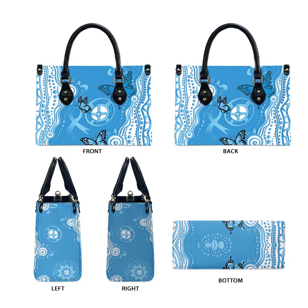 World Diabetes Day Australia Leather Bag Blue Ribbon Butterfly Aboriginal Art - Aussie Hoodie