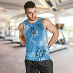 World Diabetes Day Australia Men Tank Top Blue Ribbon Butterfly Aboriginal Art - Aussie Hoodie