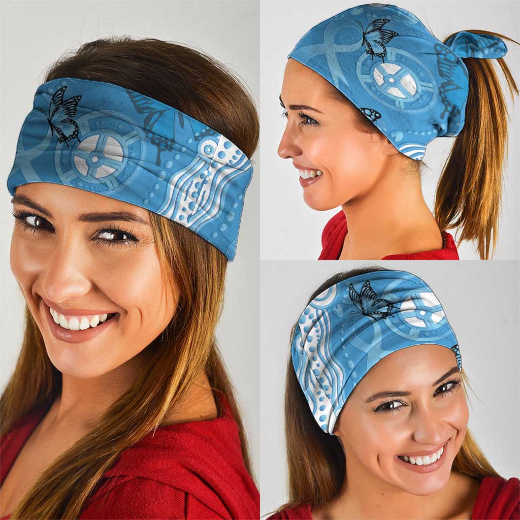 World Diabetes Day Australia Neck Gaiter Blue Ribbon Butterfly Aboriginal Art - Aussie Hoodie