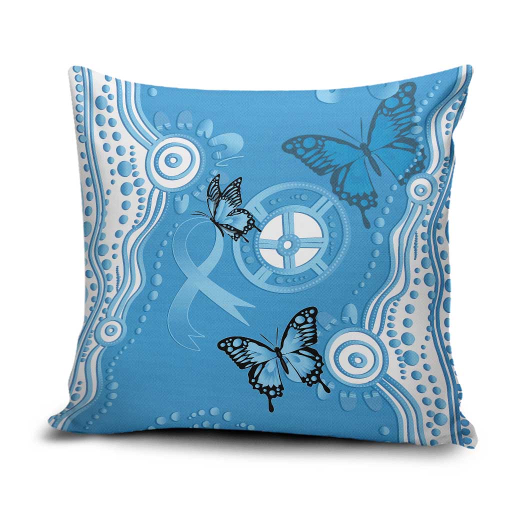 World Diabetes Day Australia Pillow Cover Blue Ribbon Butterfly Aboriginal Art - Aussie Hoodie