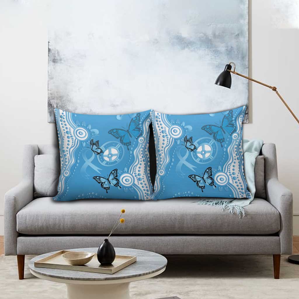 World Diabetes Day Australia Pillow Cover Blue Ribbon Butterfly Aboriginal Art - Aussie Hoodie