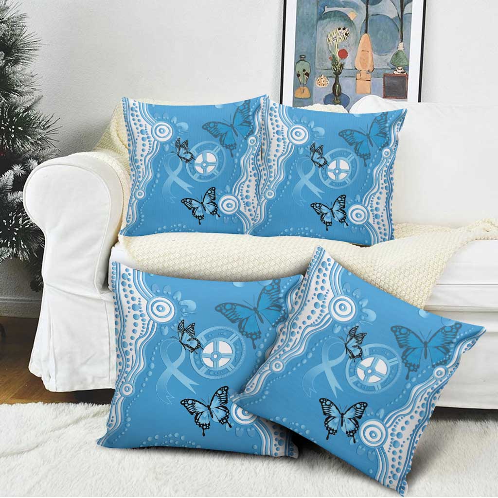 World Diabetes Day Australia Pillow Cover Blue Ribbon Butterfly Aboriginal Art - Aussie Hoodie