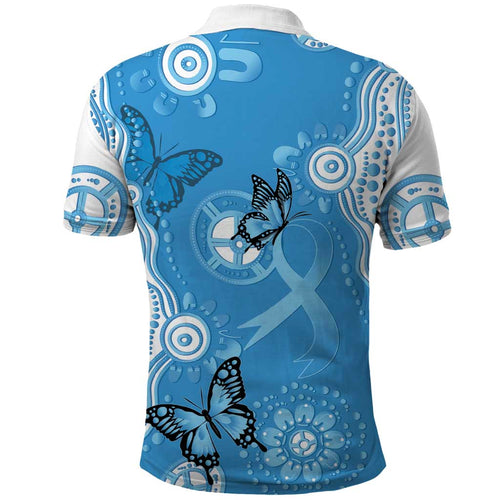 World Diabetes Day Australia Polo Shirt Blue Ribbon Butterfly Aboriginal Art - Aussie Hoodie