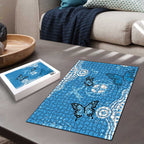 World Diabetes Day Australia Puzzle Blue Ribbon Butterfly Aboriginal Art - Aussie Hoodie