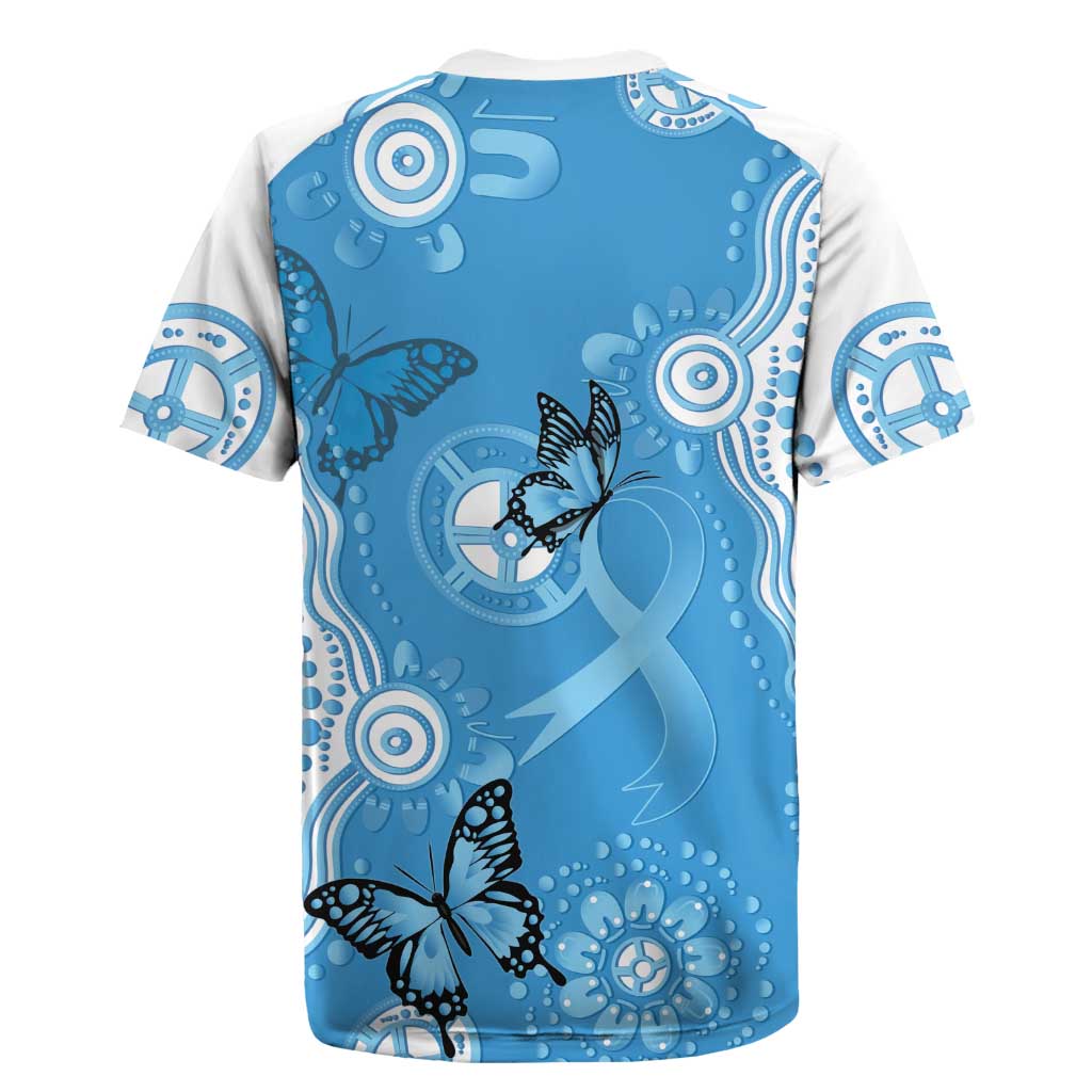 World Diabetes Day Australia Rugby Jersey Blue Ribbon Butterfly Aboriginal Art - Aussie Hoodie