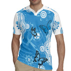 World Diabetes Day Australia Rugby Jersey Blue Ribbon Butterfly Aboriginal Art - Aussie Hoodie