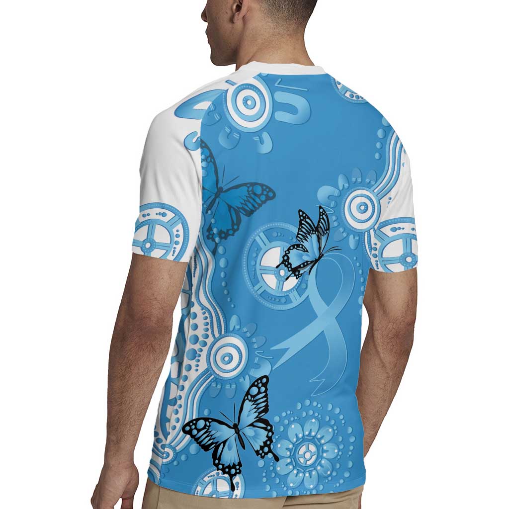 World Diabetes Day Australia Rugby Jersey Blue Ribbon Butterfly Aboriginal Art - Aussie Hoodie