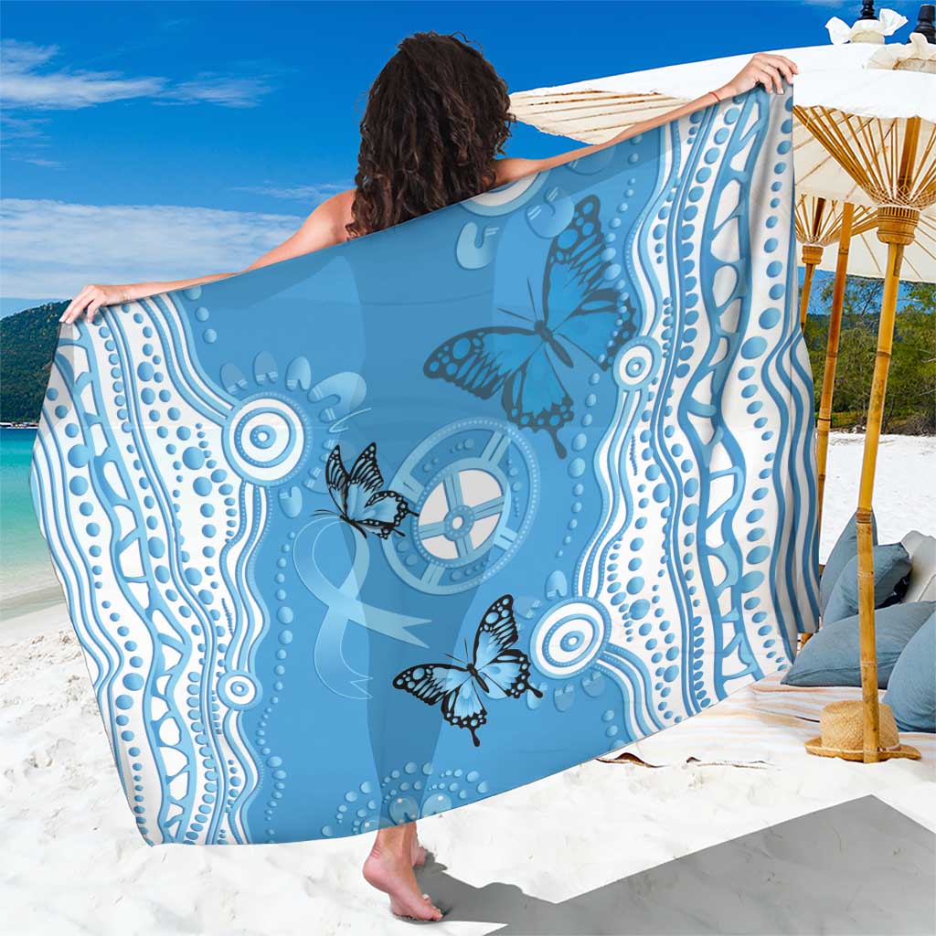 World Diabetes Day Australia Sarong Blue Ribbon Butterfly Aboriginal Art - Aussie Hoodie