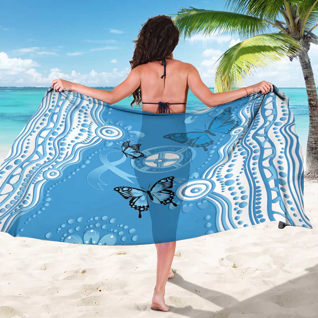 World Diabetes Day Australia Sarong Blue Ribbon Butterfly Aboriginal Art - Aussie Hoodie