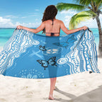 World Diabetes Day Australia Sarong Blue Ribbon Butterfly Aboriginal Art - Aussie Hoodie