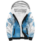 World Diabetes Day Australia Sherpa Hoodie Blue Ribbon Butterfly Aboriginal Art - Aussie Hoodie