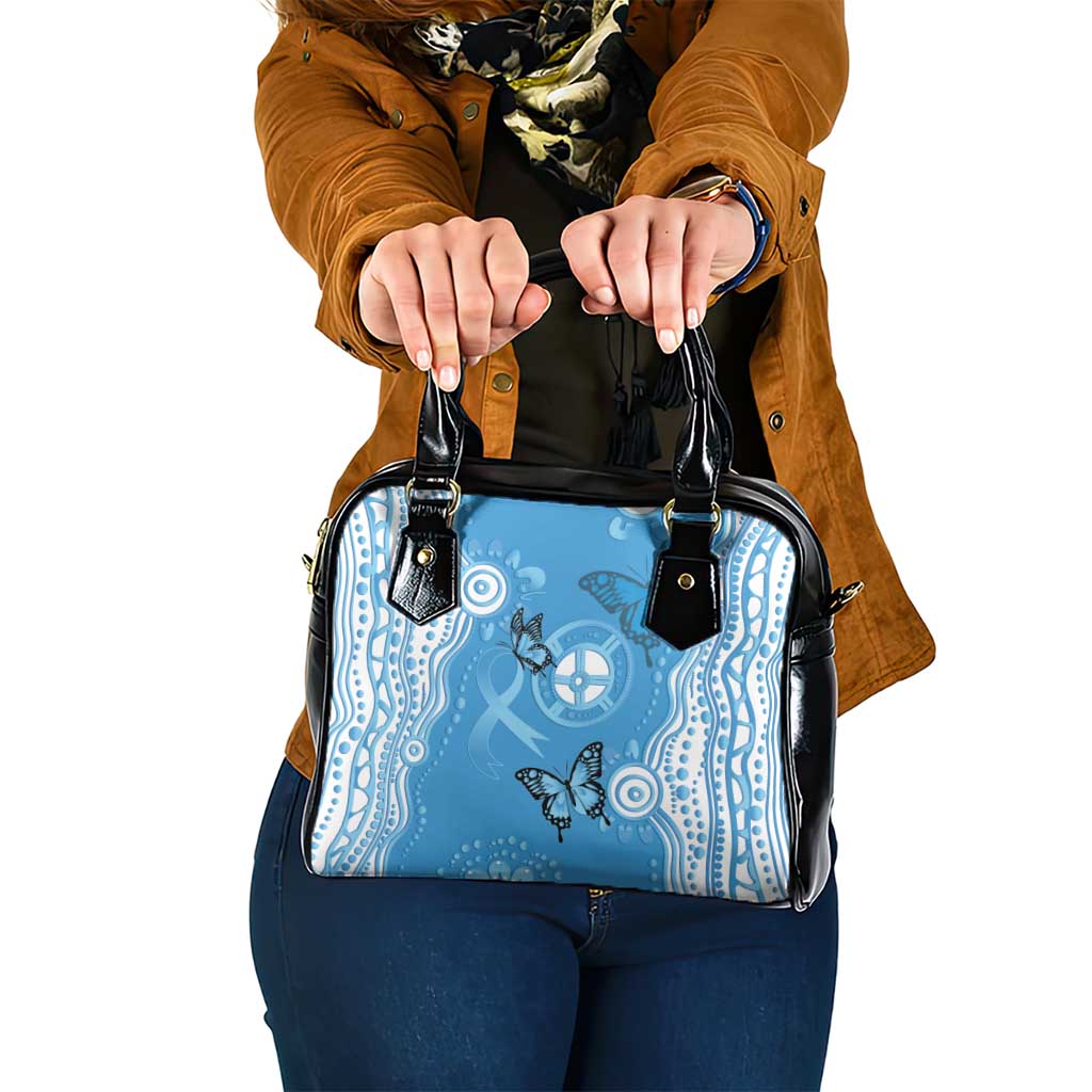 World Diabetes Day Australia Shoulder Handbag Blue Ribbon Butterfly Aboriginal Art - Aussie Hoodie