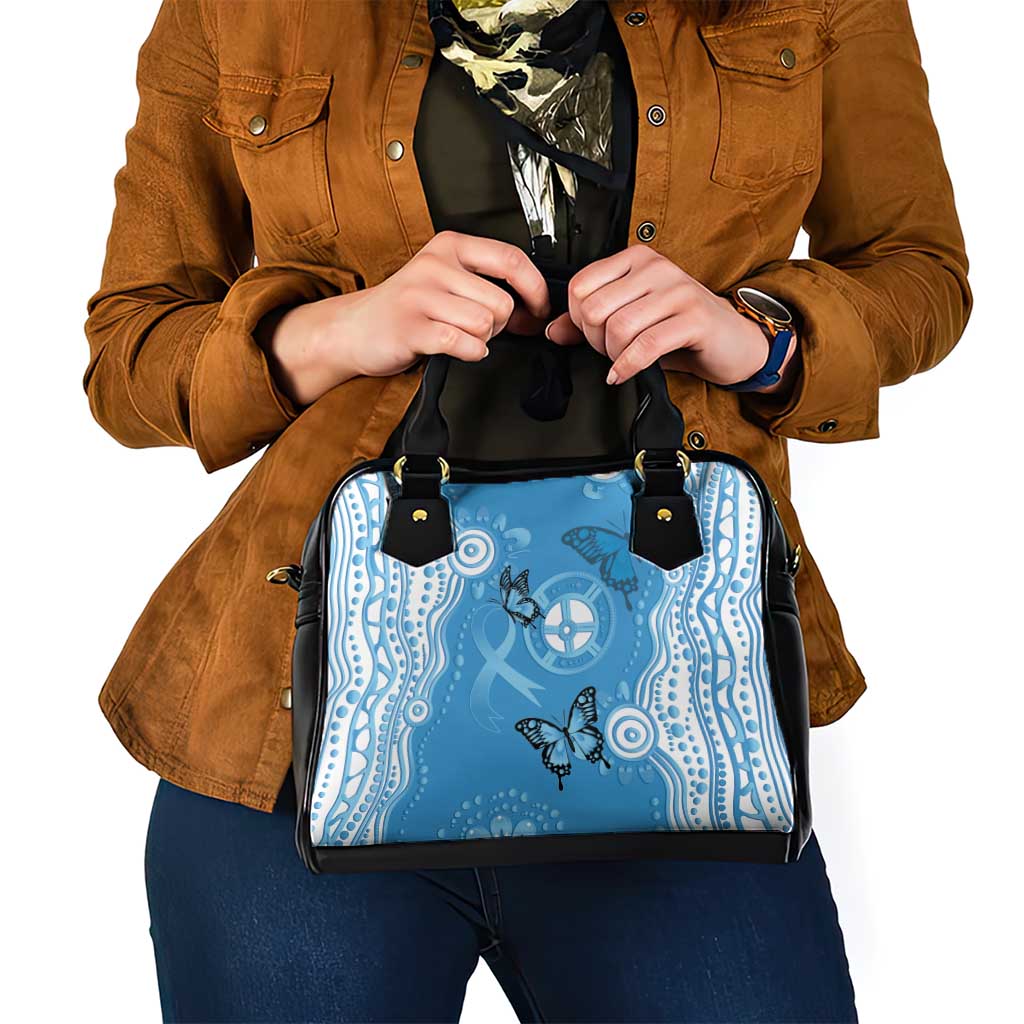 World Diabetes Day Australia Shoulder Handbag Blue Ribbon Butterfly Aboriginal Art - Aussie Hoodie