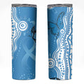 World Diabetes Day Australia Skinny Tumbler Blue Ribbon Butterfly Aboriginal Art - Aussie Hoodie