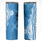 World Diabetes Day Australia Skinny Tumbler Blue Ribbon Butterfly Aboriginal Art - Aussie Hoodie