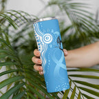 World Diabetes Day Australia Skinny Tumbler Blue Ribbon Butterfly Aboriginal Art - Aussie Hoodie