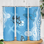 World Diabetes Day Australia Skinny Tumbler Blue Ribbon Butterfly Aboriginal Art - Aussie Hoodie