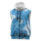World Diabetes Day Australia Sleeveless Zip Hoodie Blue Ribbon Butterfly Aboriginal Art LT14