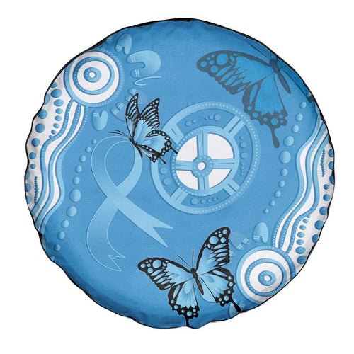World Diabetes Day Australia Spare Tire Cover Blue Ribbon Butterfly Aboriginal Art - Aussie Hoodie