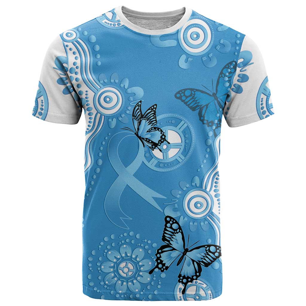 World Diabetes Day Australia T Shirt Blue Ribbon Butterfly Aboriginal Art - Aussie Hoodie