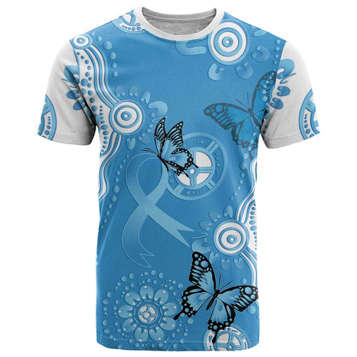 World Diabetes Day Australia T Shirt Blue Ribbon Butterfly Aboriginal Art - Aussie Hoodie