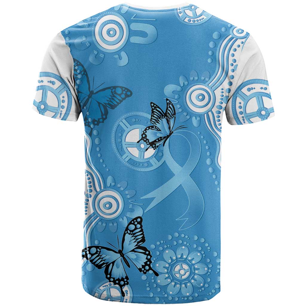 World Diabetes Day Australia T Shirt Blue Ribbon Butterfly Aboriginal Art - Aussie Hoodie