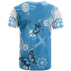 World Diabetes Day Australia T Shirt Blue Ribbon Butterfly Aboriginal Art - Aussie Hoodie