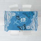 World Diabetes Day Australia Tablecloth Blue Ribbon Butterfly Aboriginal Art - Aussie Hoodie