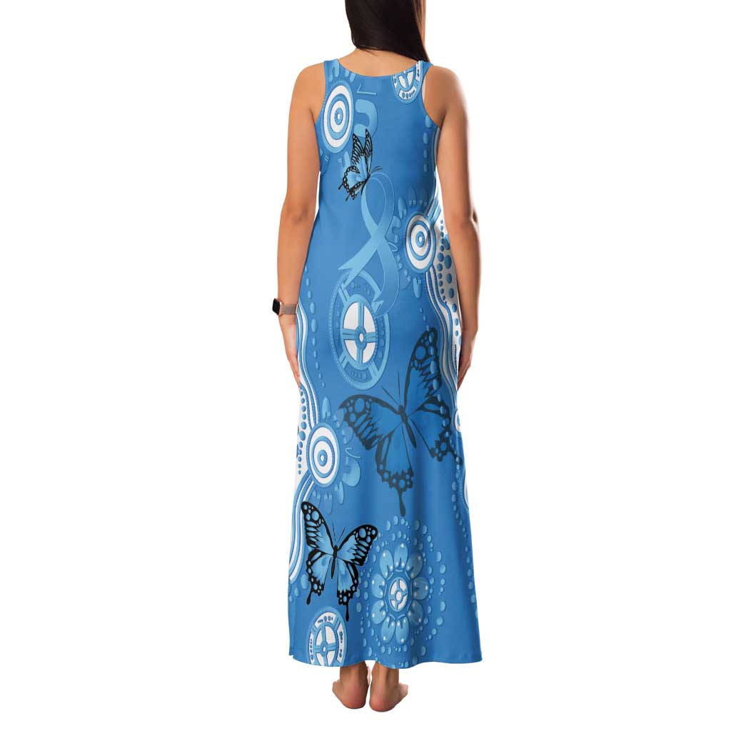 World Diabetes Day Australia Tank Maxi Dress Blue Ribbon Butterfly Aboriginal Art - Aussie Hoodie