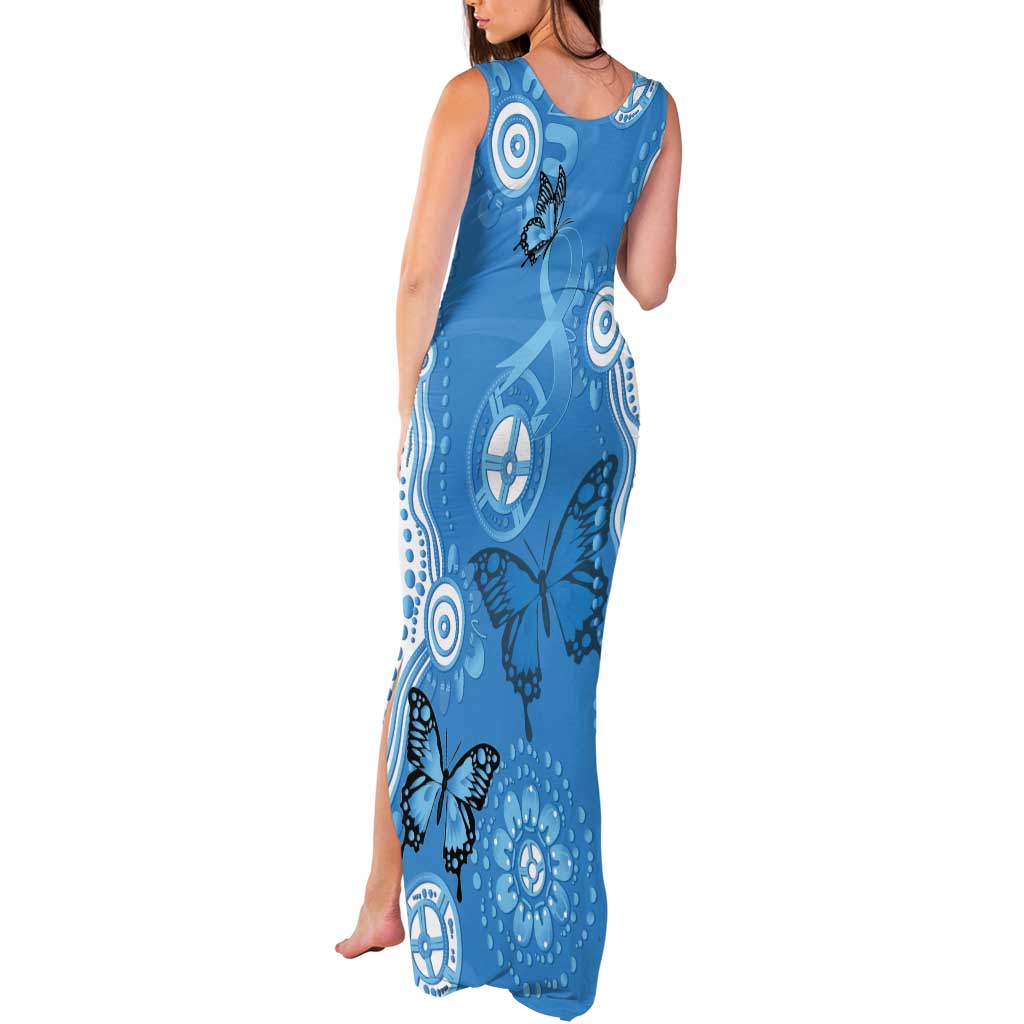 World Diabetes Day Australia Tank Maxi Dress Blue Ribbon Butterfly Aboriginal Art - Aussie Hoodie