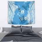World Diabetes Day Australia Tapestry Blue Ribbon Butterfly Aboriginal Art - Aussie Hoodie