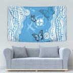 World Diabetes Day Australia Tapestry Blue Ribbon Butterfly Aboriginal Art - Aussie Hoodie