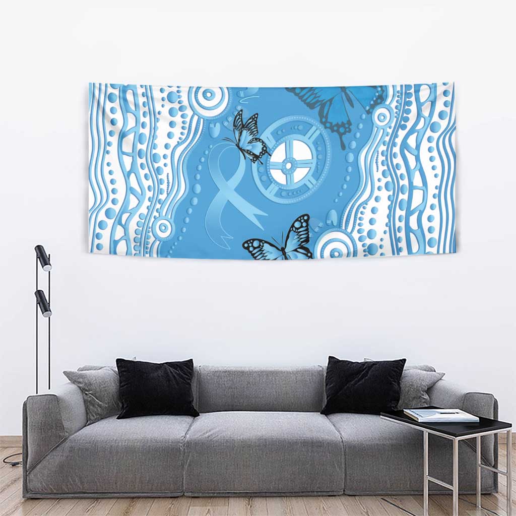 World Diabetes Day Australia Tapestry Blue Ribbon Butterfly Aboriginal Art - Aussie Hoodie