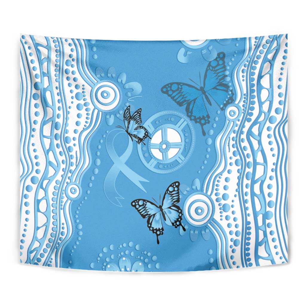 World Diabetes Day Australia Tapestry Blue Ribbon Butterfly Aboriginal Art - Aussie Hoodie