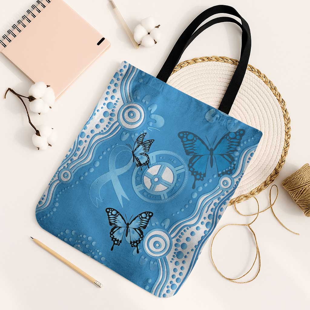 World Diabetes Day Australia Tote Bag Blue Ribbon Butterfly Aboriginal Art - Aussie Hoodie