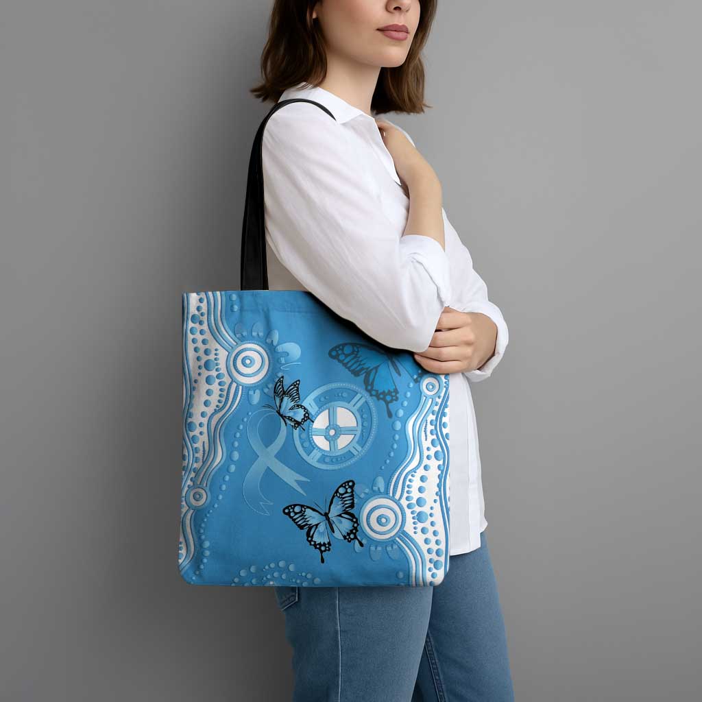 World Diabetes Day Australia Tote Bag Blue Ribbon Butterfly Aboriginal Art - Aussie Hoodie