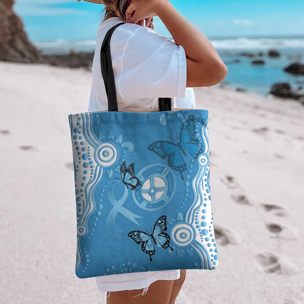 World Diabetes Day Australia Tote Bag Blue Ribbon Butterfly Aboriginal Art - Aussie Hoodie
