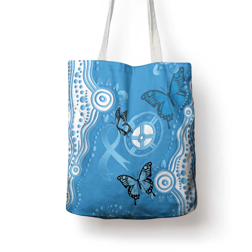 World Diabetes Day Australia Tote Bag Blue Ribbon Butterfly Aboriginal Art - Aussie Hoodie