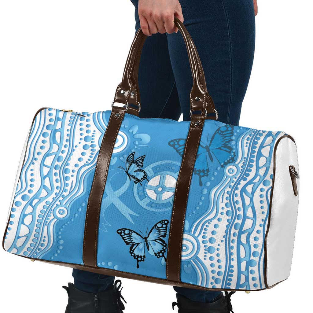 World Diabetes Day Australia Travel Bag Blue Ribbon Butterfly Aboriginal Art - Aussie Hoodie