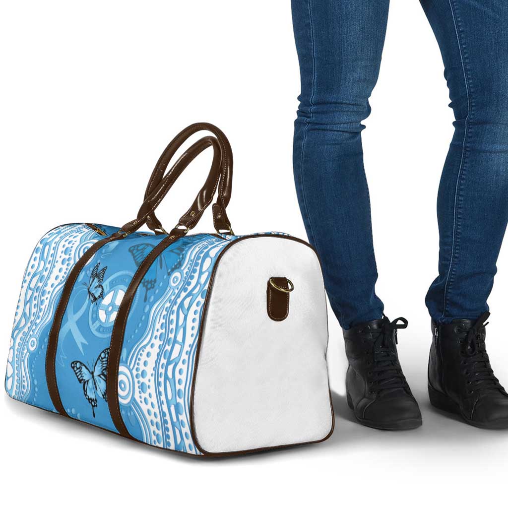 World Diabetes Day Australia Travel Bag Blue Ribbon Butterfly Aboriginal Art - Aussie Hoodie