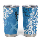 World Diabetes Day Australia Tumbler Cup Blue Ribbon Butterfly Aboriginal Art - Aussie Hoodie