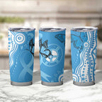 World Diabetes Day Australia Tumbler Cup Blue Ribbon Butterfly Aboriginal Art - Aussie Hoodie