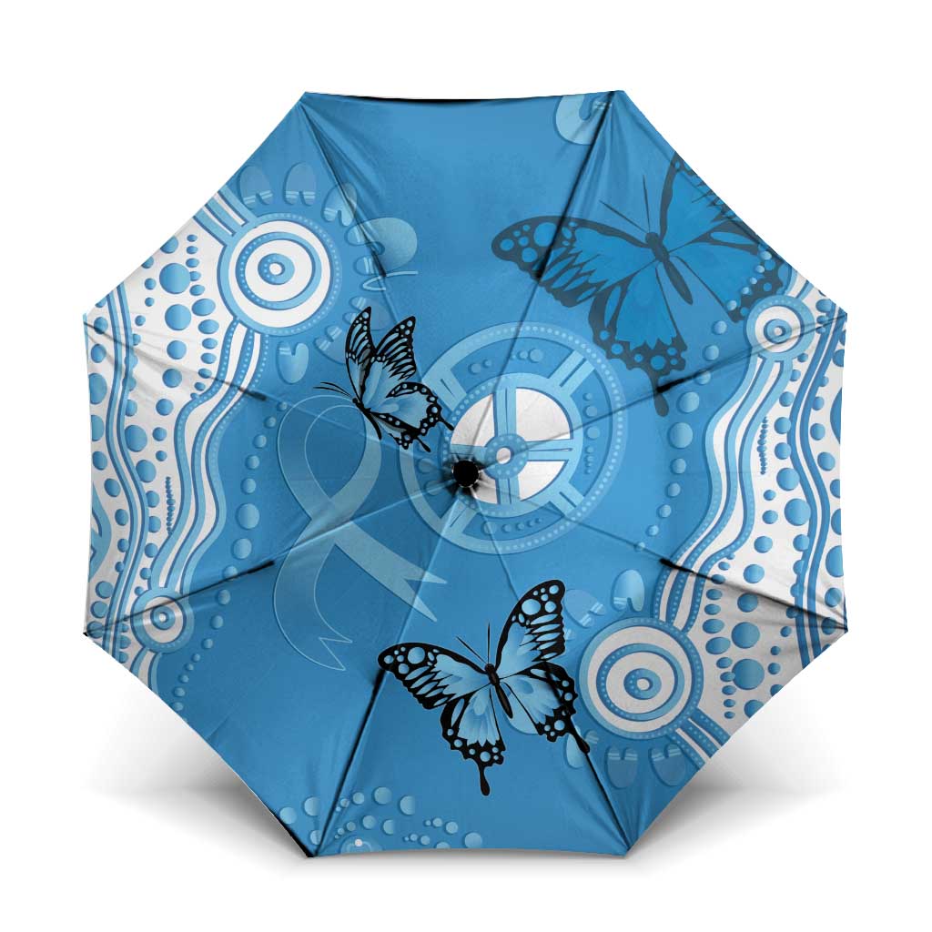 World Diabetes Day Australia Umbrella Blue Ribbon Butterfly Aboriginal Art - Aussie Hoodie
