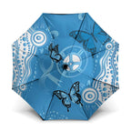 World Diabetes Day Australia Umbrella Blue Ribbon Butterfly Aboriginal Art - Aussie Hoodie