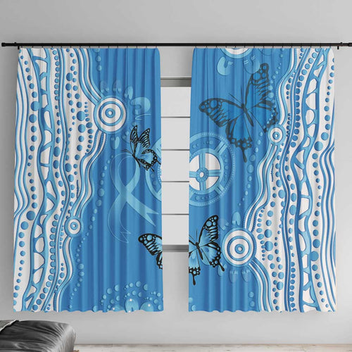 World Diabetes Day Australia Window Curtain Blue Ribbon Butterfly Aboriginal Art - Aussie Hoodie
