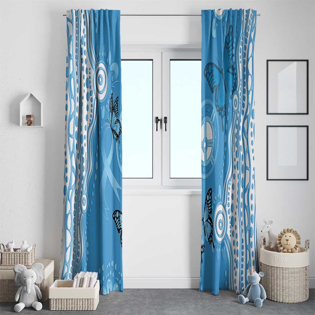 World Diabetes Day Australia Window Curtain Blue Ribbon Butterfly Aboriginal Art - Aussie Hoodie