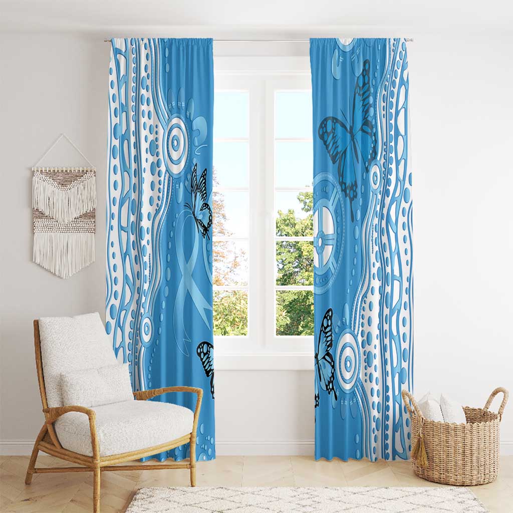 World Diabetes Day Australia Window Curtain Blue Ribbon Butterfly Aboriginal Art - Aussie Hoodie