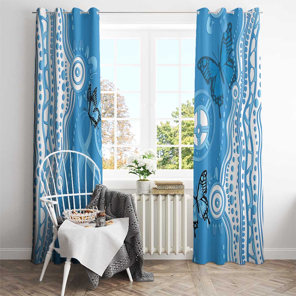 World Diabetes Day Australia Window Curtain Blue Ribbon Butterfly Aboriginal Art - Aussie Hoodie