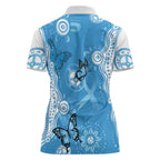 World Diabetes Day Australia Women Polo Shirt Blue Ribbon Butterfly Aboriginal Art - Aussie Hoodie